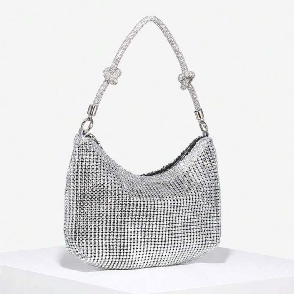 Silver Rhinestone Shoulder Bag - Picture 2 of 5